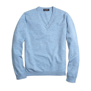 Saxxon Wool V-Neck Sweater - Light Blue